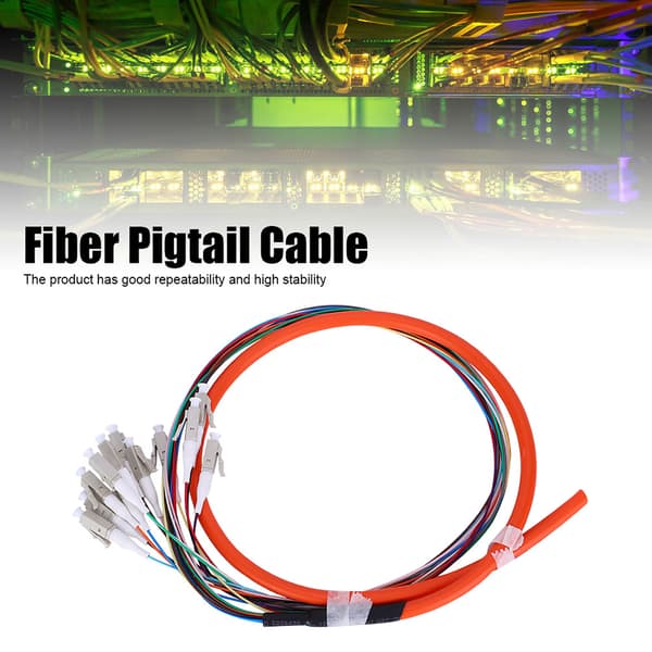Fiber Pigtail Kabel Multimode 12-kerner LC/UPC-62.5/125 med PVC Yderkappe til Netværk