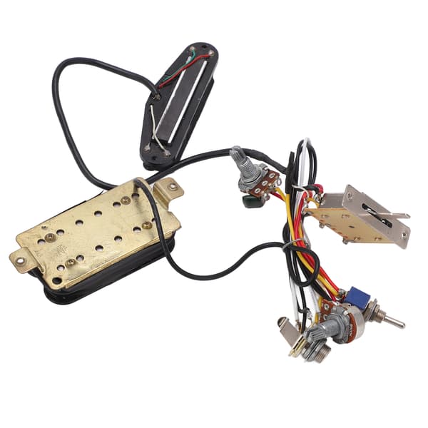 Gitarrkabelhärva Dubbel Rail Dubbel Spole Pickup Förkopplad Kabelkit Instrumentdelar