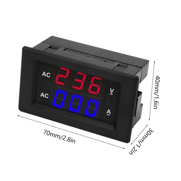 LED Digital Display AC 100~300V Voltmeter 0-100A Amperemeter (Rød blå)