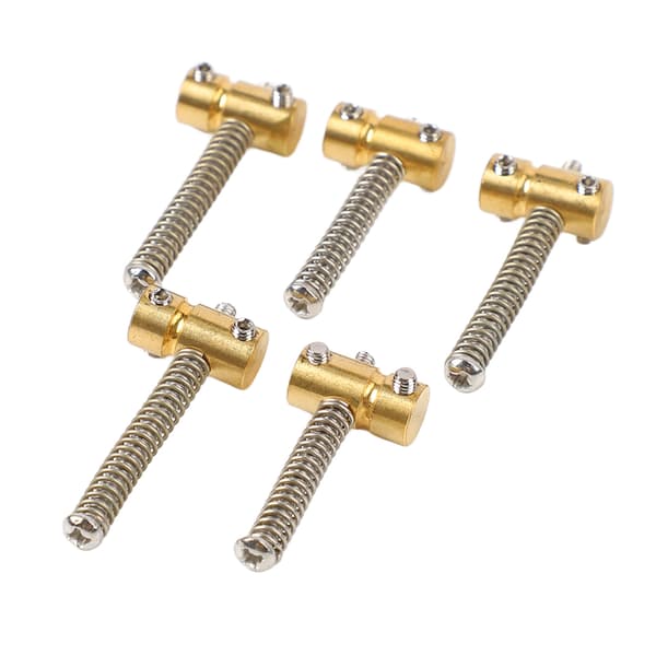 5-pack retro basgitarrstallar, mässingskompenserade för förbättrad resonans, passar standard basgitarrhårdvara