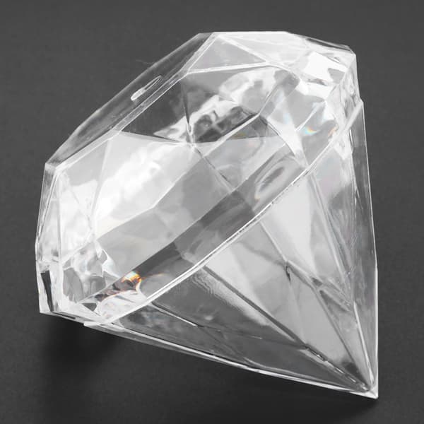 12 st Bröllopsfest Hem Diamantformade Transparenta Plast Lyckogodisaskar