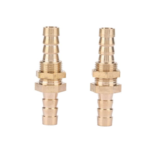 2 stk. slangestuds messing skotrørfitting koblingsadapter (6mm)