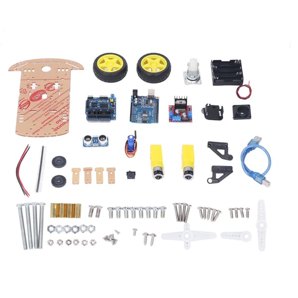 Smart Robotbilssats 2WD Ultraljudschassi DIY Programmerbart Kort med Motor & MCU