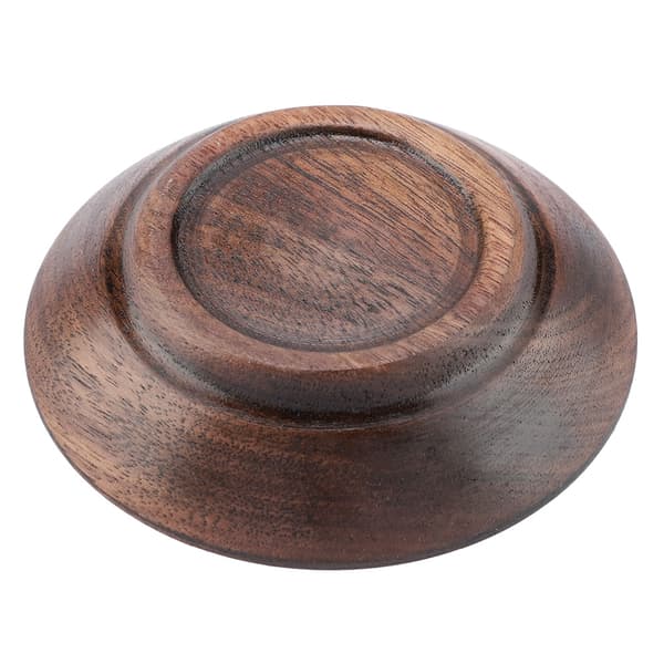 Solid mörk träfruktbricka rund matserveringsbricka te dessert tårta tallrik (7,5 cm)