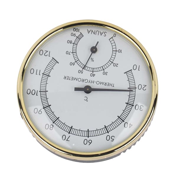 Termometer Hygrometer med metallurtavla, Hygrotermometer för basturum