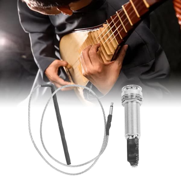 Gitarrpickup Jack 6,35 mm utgång cylindrisk fatkontakt för elgitarr Pipa Ukulele Citra