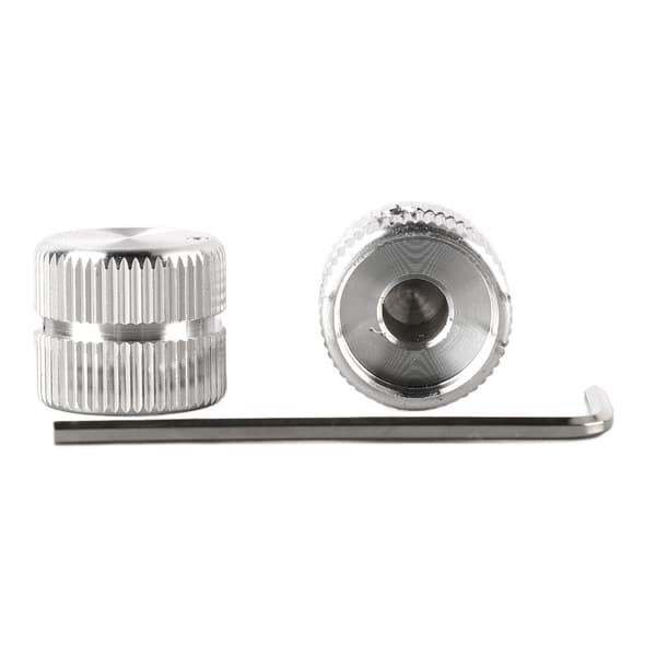 Silver metallgitarr volym tonkontrollknappar 2-pack med skiftnyckel för elektrisk bas & gitarrpotentiometerdelar