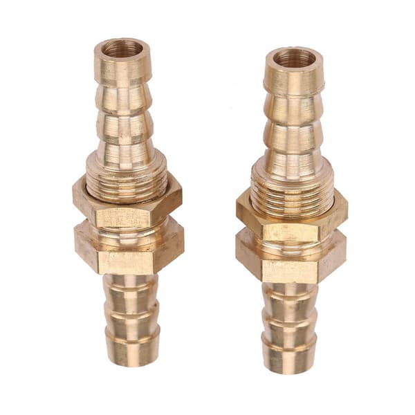 2 stk. slangestuds messing skotrørfitting koblingsadapter (6mm)