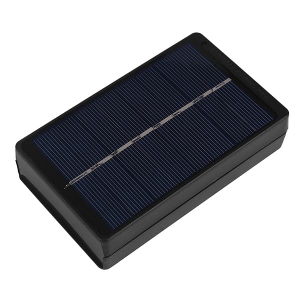 Bærbart 1W 4V solcellebatteriopladerkit med etui til AA- og AAA-genopladelige batterier, sort