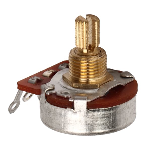 Gitarrpotentiometer i metall med kort axel, brusfri, för volymkontroll till elgitarr, 1 potentiometer 4 brickor