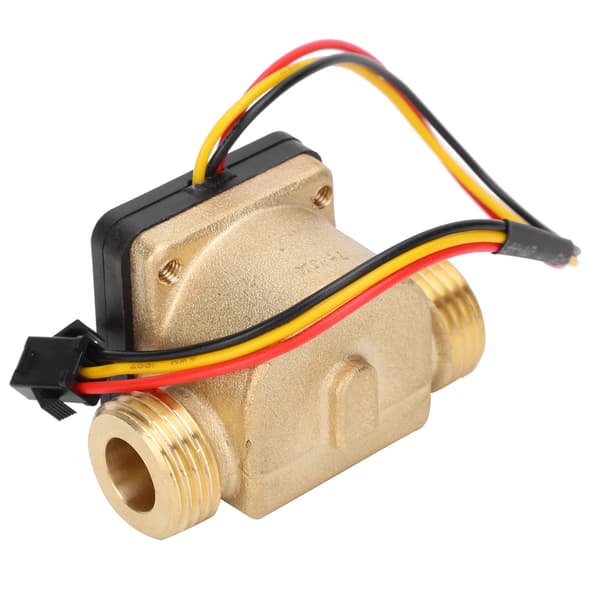 1/2\" Messing Vandstrømssensor Måler, Hall-effekt Flowmåler DC 3-24V til Varmelegeme & Kaffemaskine