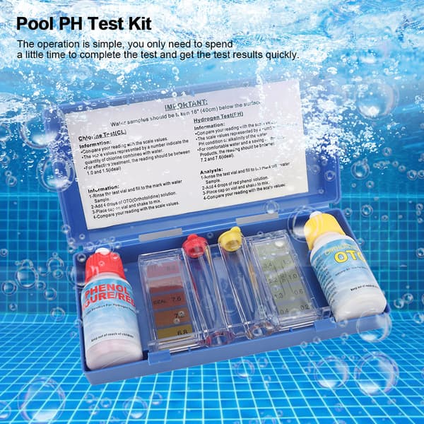 PH Klor Testkit Vattenkvalitet Testlåda Tillbehör för Pool