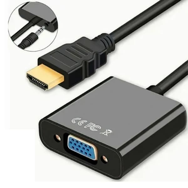 HD Multimedia Interface til VGA-konverter 1080P Rustfri Forgyldt Interfaceadapter til Bærbar Computer