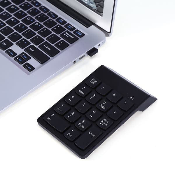 2.4G Trådløst Slankt Nummerpad 18-Tasters Mini USB Dongle Bærbart Numpad med Auto-Søvn