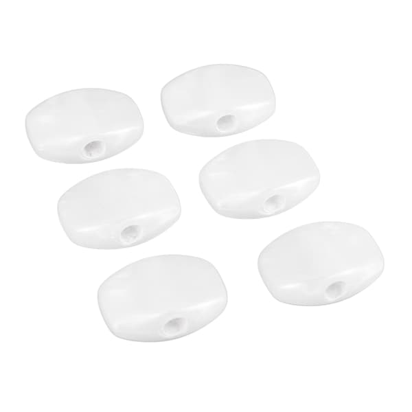 6 st vita plastgitarrhuvudknappar, ergonomiska rattar för el- och akustiska gitarrer