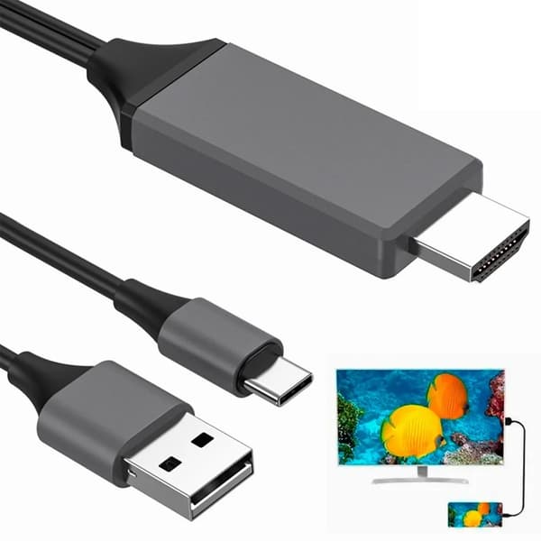 Type C - HD Multimedia Interface -sovitinkaapeli USB-latausääni-videomuunninjohto 2 metriä