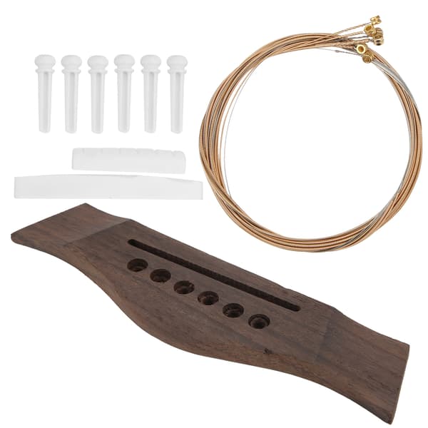 Guitarbro-sæt Bovine Bone Nut Saddle Bridge Pins Udskiftningsdele