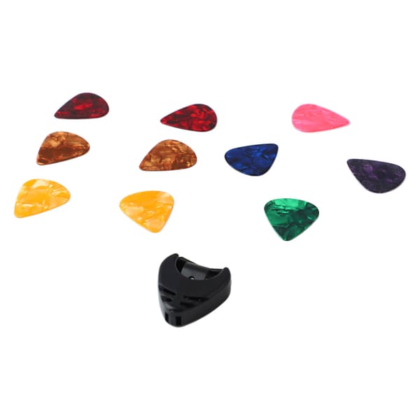 10 st gitarrplektrum och gitarrplektrumhållare set bärbara bastillbehörsverktyg
