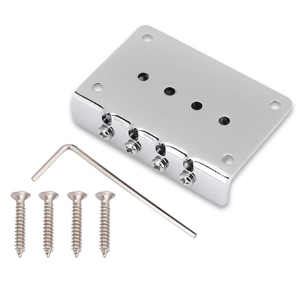 4-strängad fast stallbytesdelar för cigarrlåda elgitarrer basukulele (silver)