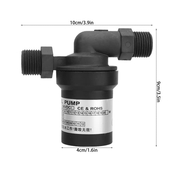 24v 18W DC Borstlös Solcellsdriven Högtemperaturvattenpump för Vattenberedare