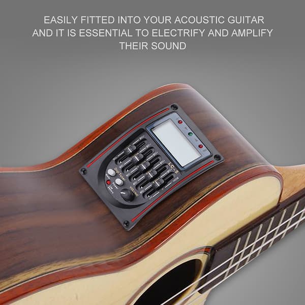 LCD 5-bands akustisk gitarr förförstärkare EQ LC-5 Equalizer Stämapparat Piezo Pickup