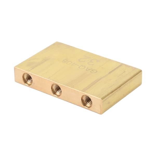Gyllene mässing Tremolo Block Gitarrstallbas 32 mm Kompakt Rostfri Gitarrhårdvara med 3 skruvar för Elgitarr