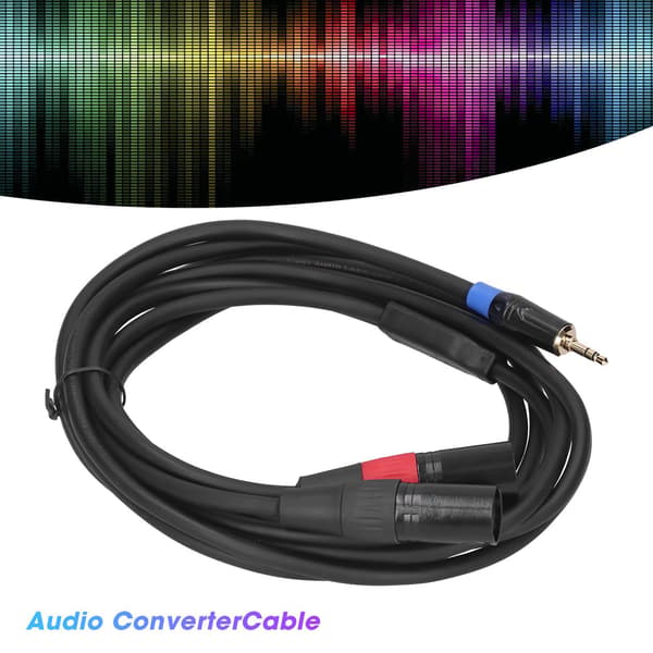 3,5 mm TRS han til 2 XLR han mikrofon splitterkabel, 3M lydmixer adapterkabel