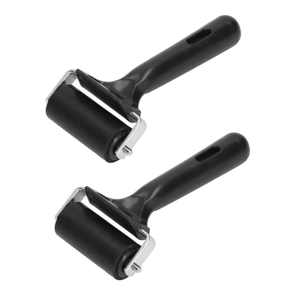 2-pack Brayer Roller 6 cm gummifärgrulle för tryck, målning, stämpling och hantverk