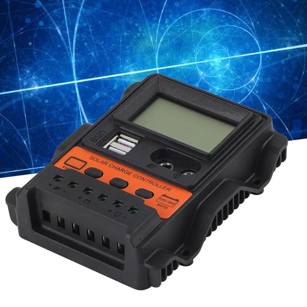 Solar Charge Controller LCD Display 2 USB Output PWM Panel Charging Regulator 12V 24V10A 130W 260W