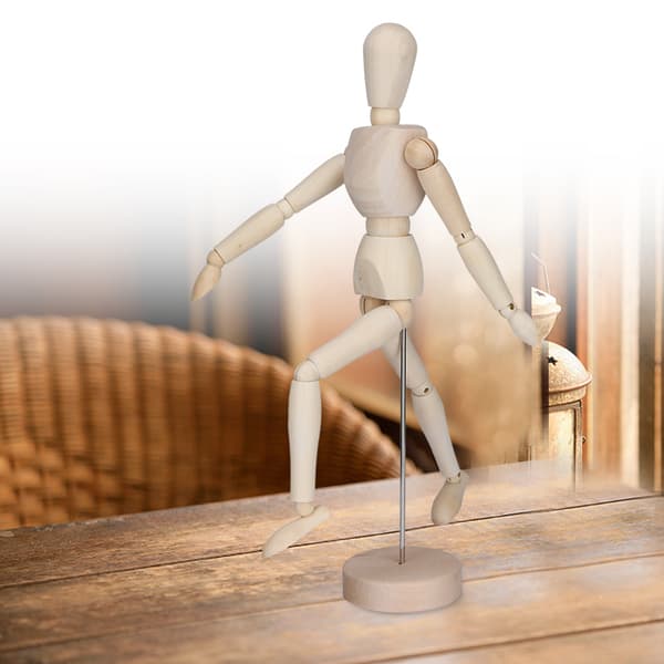 Träkonstnär Ritmannekäng Ledad Mannequin Med Bas Och Flexibel Kropp