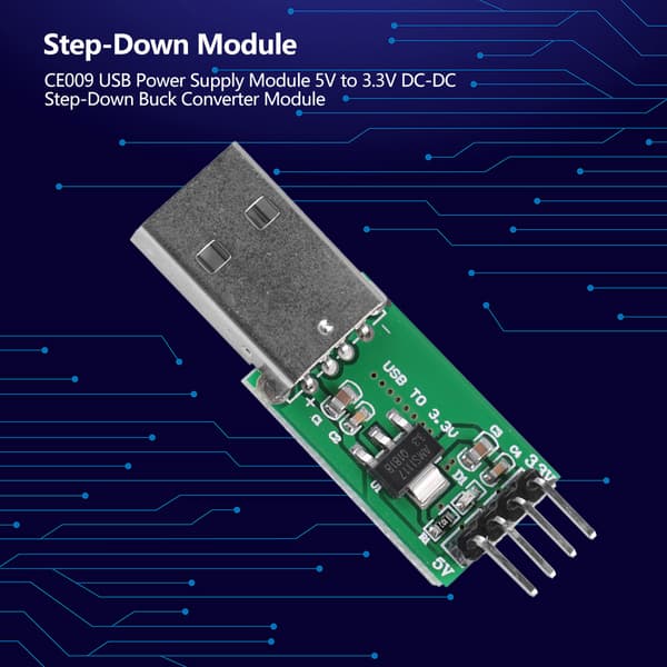 CE009 USB-virtalähdemoduuli 5V - 3.3V DCDC StepDown Buck -muunninmoduuli