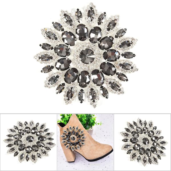 Krystal Rhinestone DIY Håndværkspynt til Tøjtilbehør (Klar Grå Sølvbase)