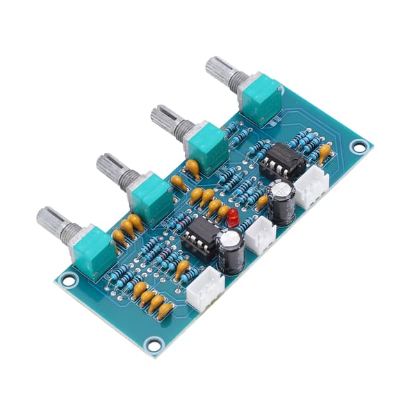 Digital effektforstærkerkort PCB 2 kanaler forforstærkerkortmodul NE5532-chip DC12V~24V