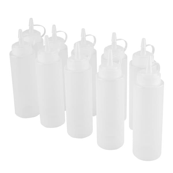 240 ml 10 stk./sæt plastikkrydderidispenser til sauce, olie, fløde, eddike (hvid)