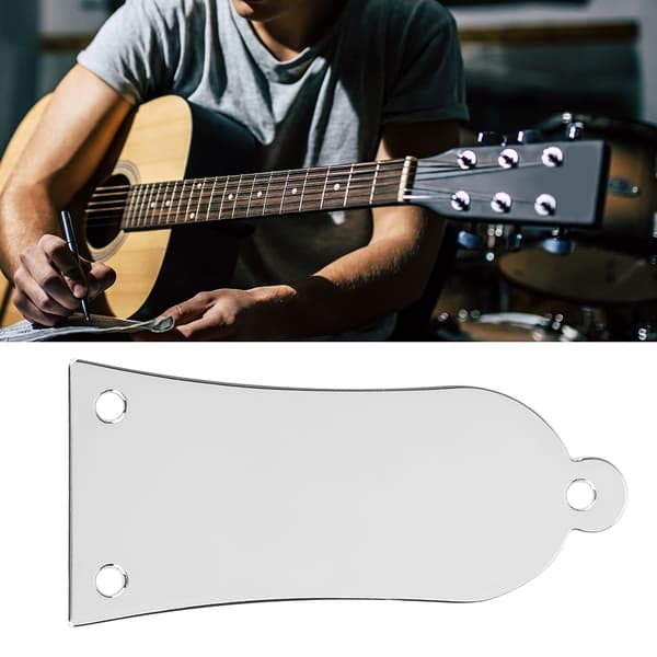 3 hål metall dragstångsskydd med skruvar gitarr bas ersättning (silver)