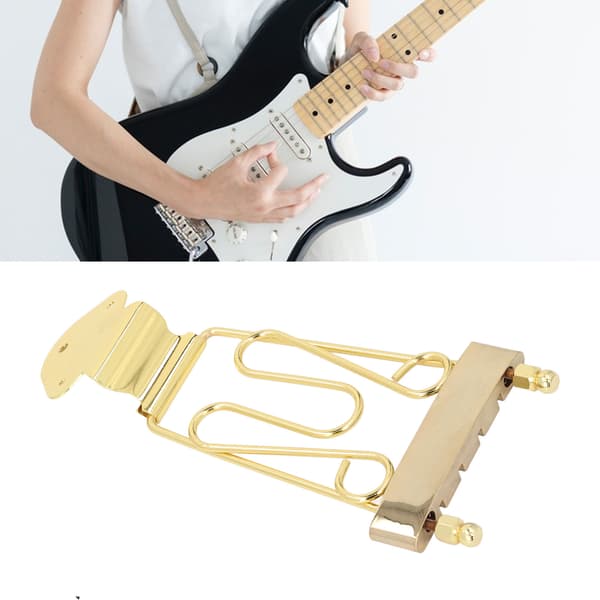 Höjdjusterbart stall i stållegering för akustisk gitarr, 4-strängad, guldfinish