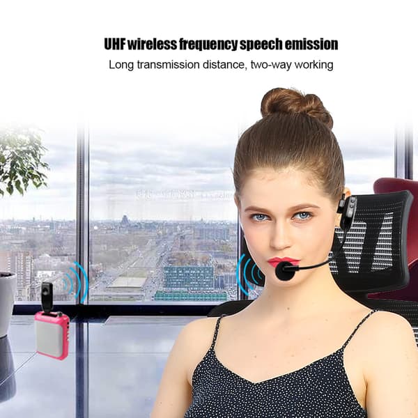 Trådlöst headsetmikrofon UHF för högtalare, PC, röstförstärkare
