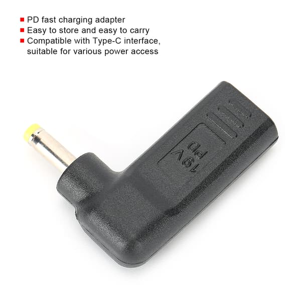 PD til DC 4.0x1.7mm USB-C hun til bærbar opladningsspids konverteradapter