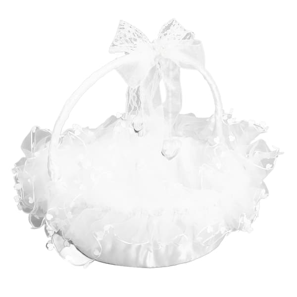 Blomsterflicka Bröllopskorg Chic Lätt Robust Spets Multifunktionell för Bröllopsfest