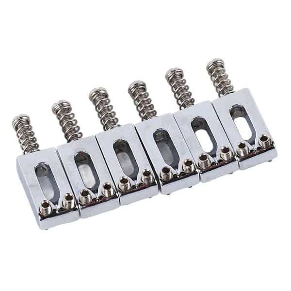 Vibratobryggsadel i silverzinklegering för elgitarr, 6-pack, standardrullreservdelar för Strat-stil