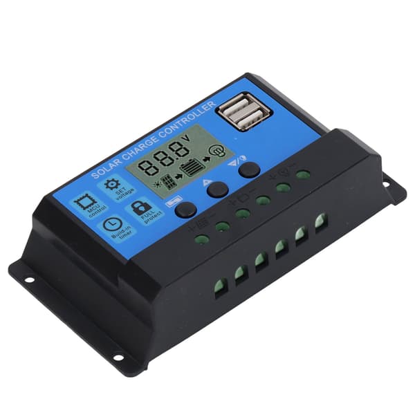 12V 24V Solpanel Controller PWM Fotovoltaisk Regulator LCD Display MPPT Soloplader 100A