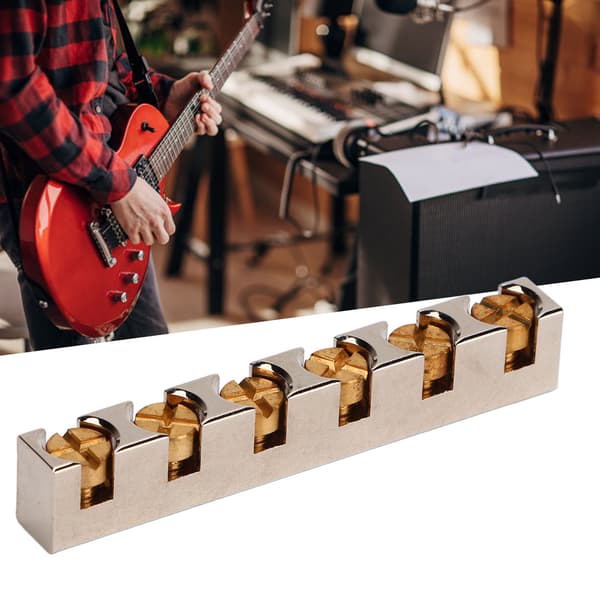 Gitarrsadel 6-strängad metall justerbar silverfärg instrumenttillbehör för bas