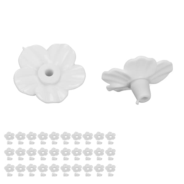 30 sæt kolibrifoderblomster flerfarvede unikke udskiftelige kolibrifoderblomsttilbehør Hvid