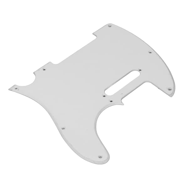 8-håls Telecaster Plektrumskydd, 1-lagers PVC Scratchplate för Elgitarr, Vit, Standardstorlek, 1 st