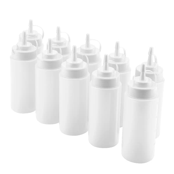 460 ml 10 stk. / sæt plastikkrydderidispenser til sauce, olie, fløde, eddike (hvid)