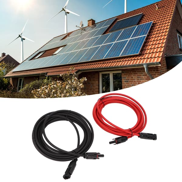 1 par 12AWG solpanelkabel med stik Soladapter forlængerkabel til solcelleanlæg 10 meter