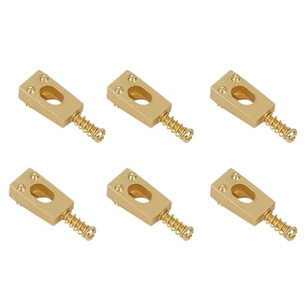 6-pack mässing gitarrstall strängsadlar reservdelar för elgitarr guld 20x10.5x6.5/4.8mm