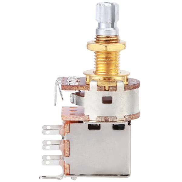Gitarrkontrollpott Tonpotentiometer Elgitarr Bas Push Pull 18mm Skaftlängd a500kGuld