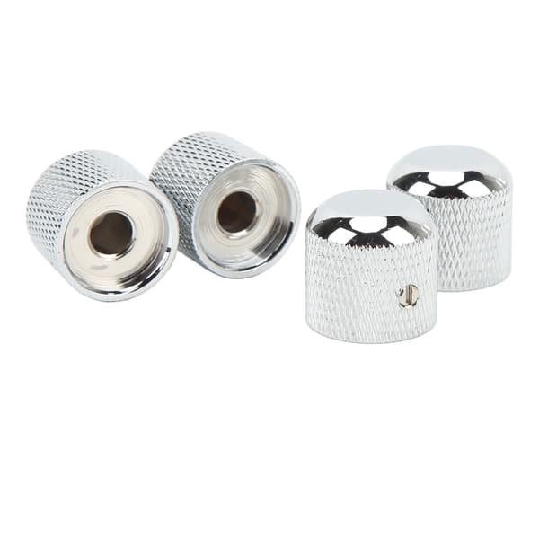 4-pack gitarrtonvolymratt Pro metallpottlockersättning med platt skruvmejsel silver
