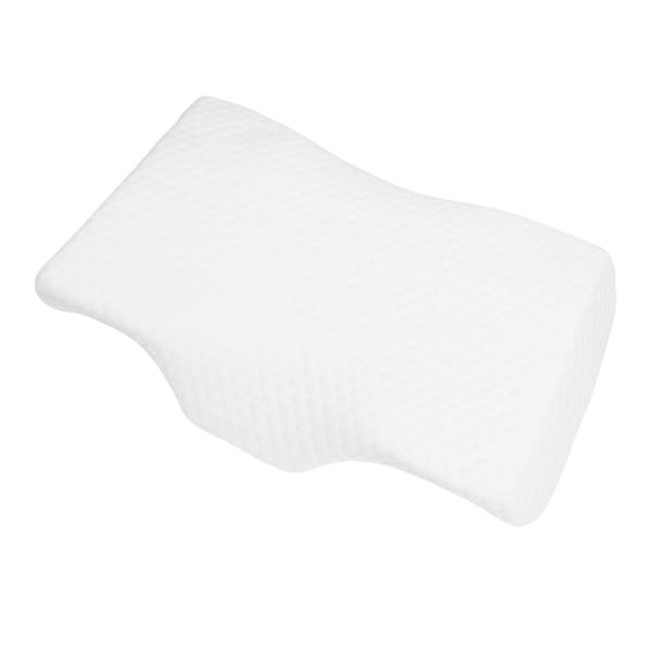 Memory Foam Cervical Kudde Ortopedisk Ventilerad Kudde för Vila, Sovrum, Vit, 52x30x10cm